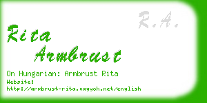 rita armbrust business card